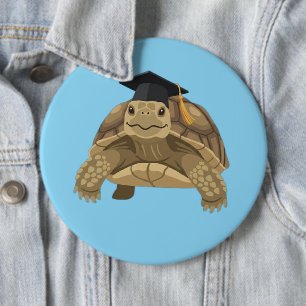 Schildpad Afstudeer Speld - Cute Aangepaste Knop C Ronde Button 6,0 Cm