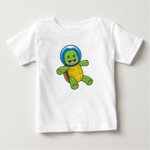 Schildpad als astronaut met glazen bal