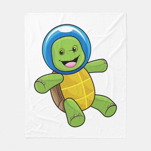 Schildpad als astronaut met glazen bal fleece deken (Voorkant)