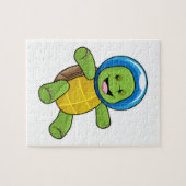 Schildpad als astronaut met glazen bal legpuzzel (Horizontaal)