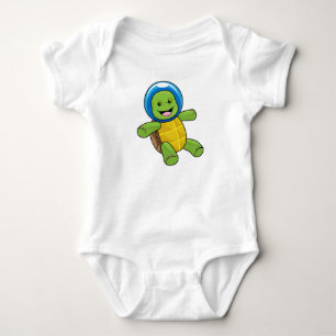 Schildpad als astronaut met glazen bal romper