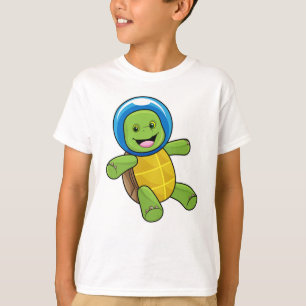 Schildpad als astronaut met glazen bal t-shirt