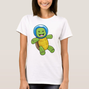 Schildpad als astronaut met glazen bal t-shirt