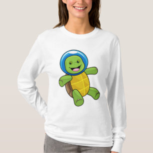 Schildpad als astronaut met glazen bal t-shirt