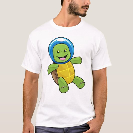 Schildpad als astronaut met glazen bal t-shirt (Voorkant)