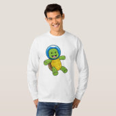 Schildpad als astronaut met glazen bal t-shirt (Voorkant volledig)