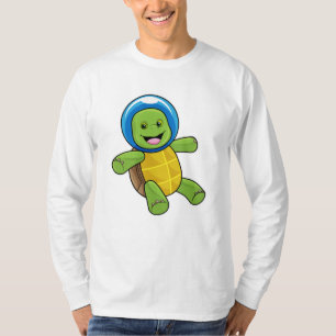 Schildpad als astronaut met glazen bal t-shirt