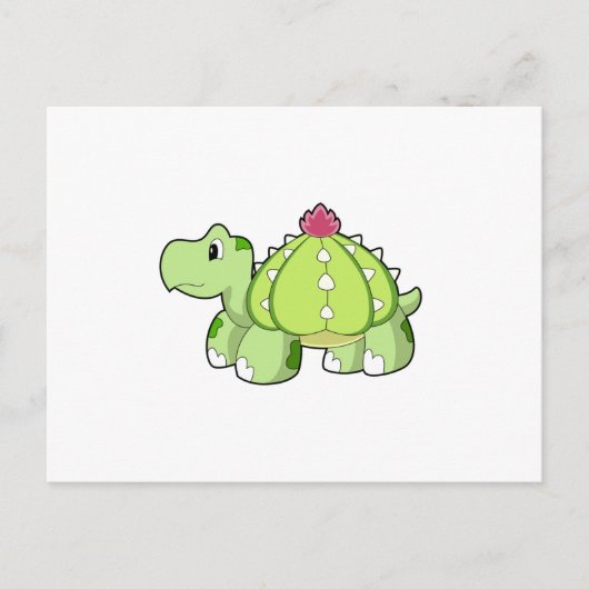 Schildpad als Cactus Briefkaart (Voorkant)