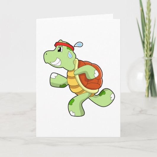 Schildpad als hardloper kaart (Voorkant)