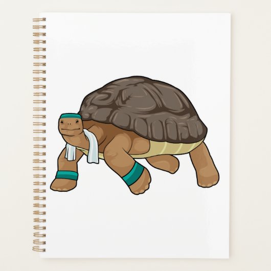 Schildpad Als Hardloper Met Handdoek Planner (Voorkant)