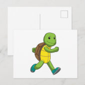 Schildpad als hardloper op de loopband briefkaart (Voorkant / Achterkant)