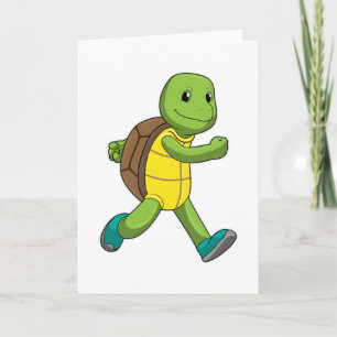 Schildpad als hardloper op loopband kaart