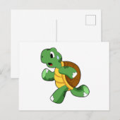 Schildpad als jogger hardlopen briefkaart (Voorkant / Achterkant)