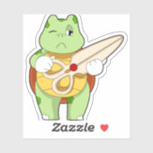 Schildpad als kapper met schaar sticker (Vel)