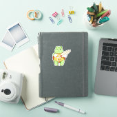 Schildpad als kapper met schaar sticker (iPad Cover)