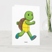 Schildpad als loper op de loopband kaart (Achterkant)