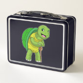 Schildpad als Pensioner met een wandelstok (Achterkant)