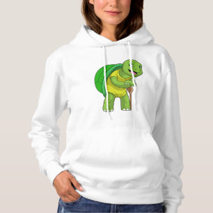 Schildpad als Pensioner met een wandelstok Hoodie