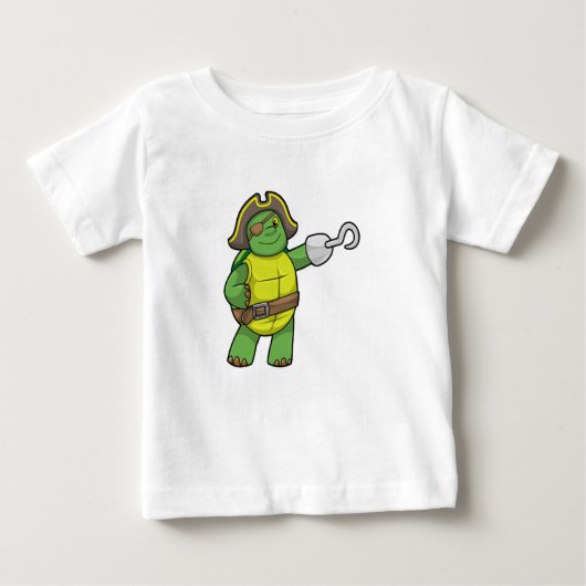 Schildpad als Piraat met gebookte hand- en oogpatc (Voorkant)