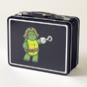 Schildpad als Piraat met gebookte hand- en oogpatc (Achterkant)