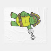 Schildpad als Piraat met gebookte hand- en oogpatc Fleece Deken (Voorkant (Horizontaal))