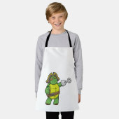 Schildpad als Piraat met gebookte hand- en oogpatc Schort (Gedragen)