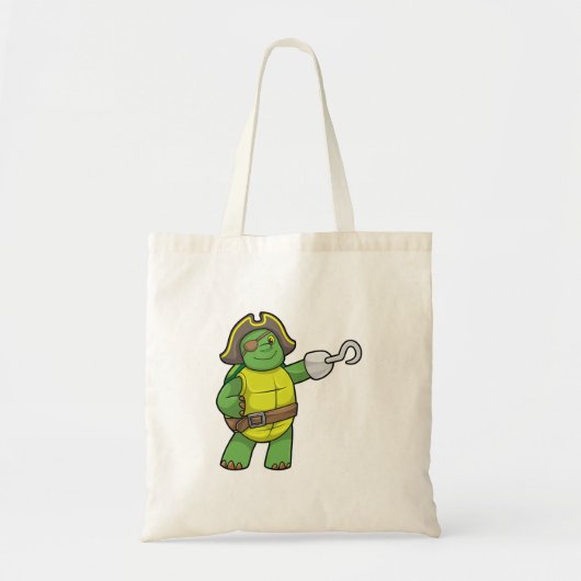 Schildpad als Piraat met gebookte hand- en oogpatc Tote Bag (Voorkant)