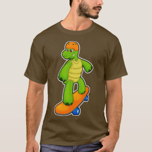 Schildpad als Skateboarder met Skateboard Helm T-shirt