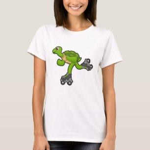 Schildpad als Skater met Roller-schaatsen T-shirt