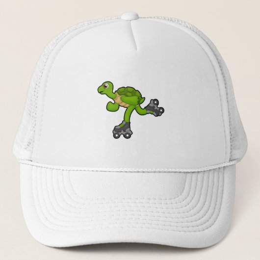 Schildpad als Skater met Roller-schaatsen Trucker Pet (Voorkant)