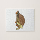 Schildpad als Skater met skateboard Legpuzzel (Horizontaal)