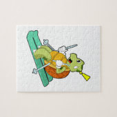 Schildpad als skiër legpuzzel (Horizontaal)
