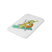 Schildpad als skiër met ski badmat (Gekanteld)