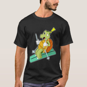 Schildpad als skiër t-shirt