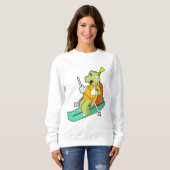 Schildpad als skiër trui (Voorkant volledig)