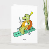 Schildpad als Skiloper met Ski Kaart (Achterkant)