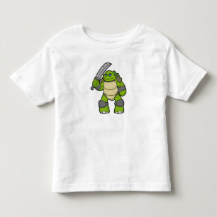 Schildpad als Warrior met zwaard Kinder Shirts