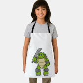 Schildpad als Warrior met zwaard Schort (Insitu)