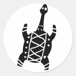 schildpad, Australische tekening (Aborigine) Ronde Sticker