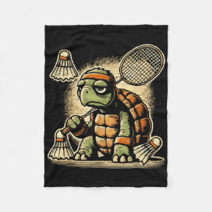 Schildpad Badminton Speler Shuttle Racket Fleece Deken