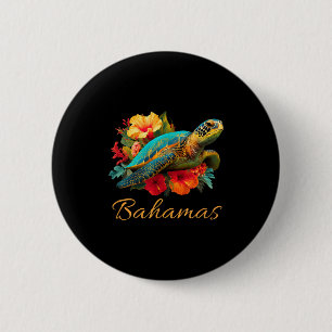 Schildpad bahamas souvenir_bahamas ronde button 5,7 cm