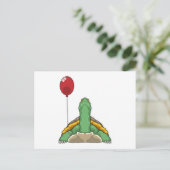 Schildpad Ballon Briefkaart (Staand voorkant)