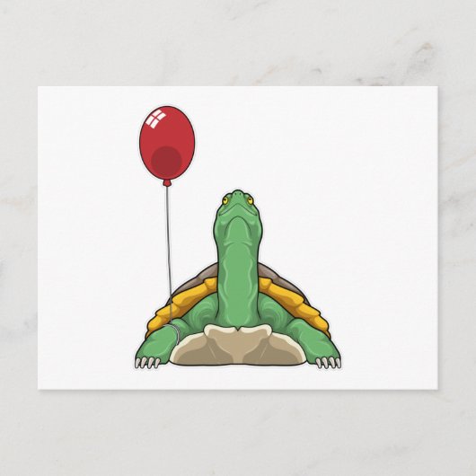 Schildpad Ballon Briefkaart (Voorkant)
