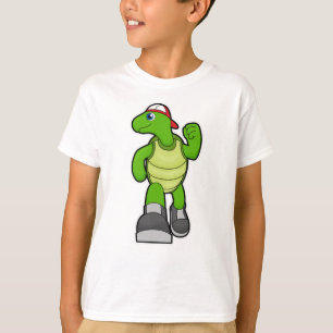 Schildpad bij draaiend Pet T-shirt