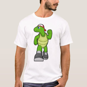 Schildpad bij draaiend Pet T-shirt