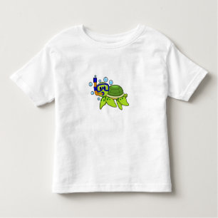schildpad bij duiken met Snorkel Kinder Shirts