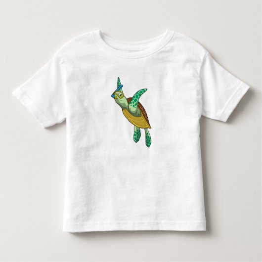 schildpad bij duiken met Snorkel Kinder Shirts (Voorkant)