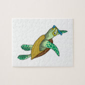 schildpad bij duiken met Snorkel Legpuzzel (Horizontaal)