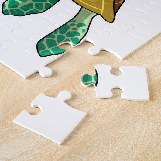 schildpad bij duiken met Snorkel Legpuzzel (Zijkant)