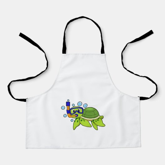 schildpad bij duiken met Snorkel Schort (Voorkant)